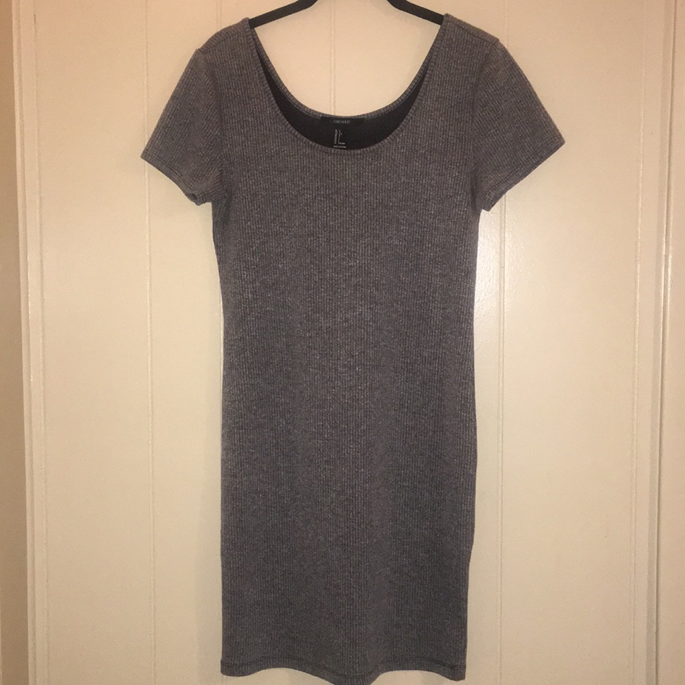 Grey Knit Sweater Dress